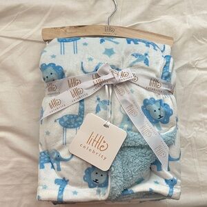 Blue Animal Print Kids Blanket